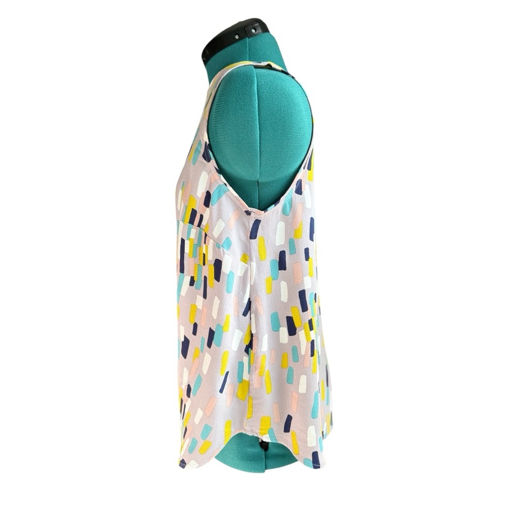 NWOT Boden Graphic Sleeveless Blouse in Yellow and Gray - Picture 5 of 10